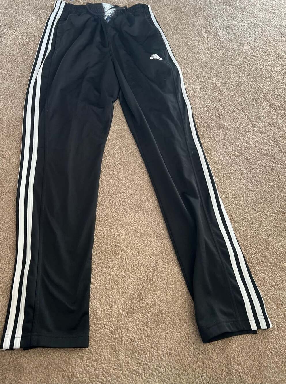 Adidas Primegreen Track Pants Size M Black 3-Stripe Ankle Zip